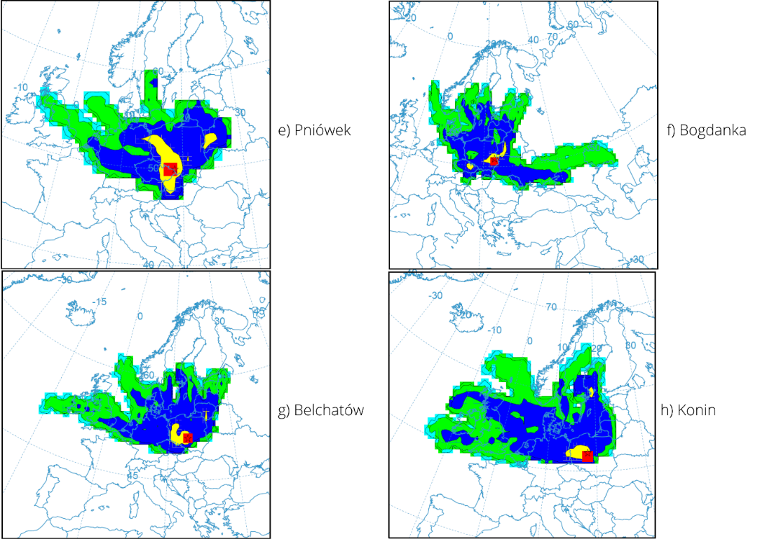 rajectory frequency analysis of 168H of forward trajectory of PM10 particles from different coal mine sites 